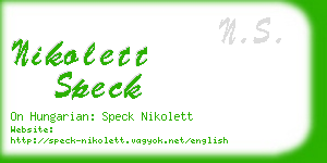 nikolett speck business card